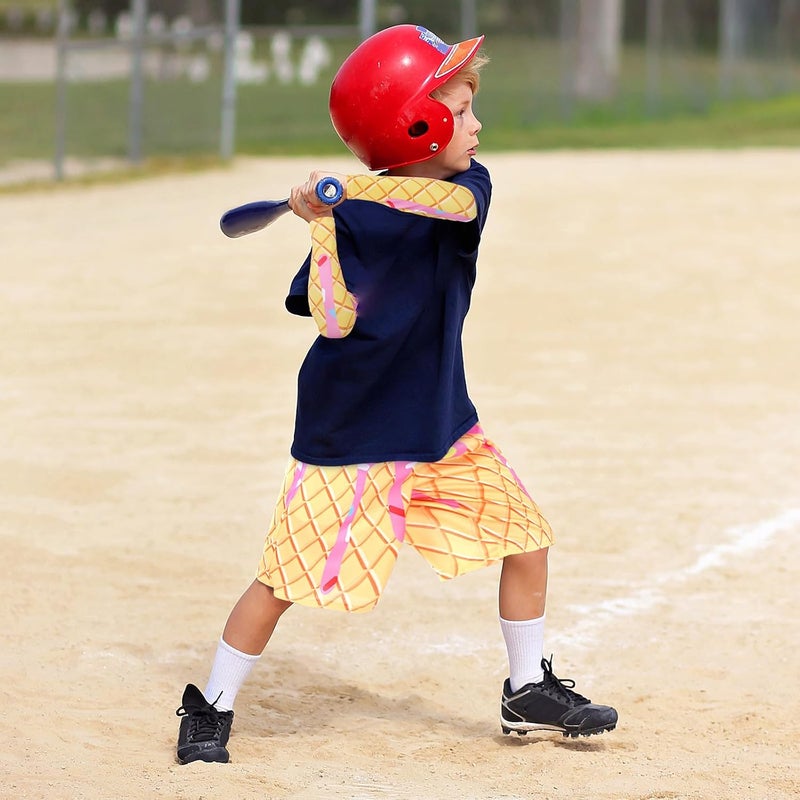Chicingyou 3 Set Baseball Ice Cream Drip Suit with Quick Dry Shorts & Sun Protection Ice Sleeves for 10-12 Years, Summer Sports Uniform Team Gift for Baseball Basketball Golf Outdoor Activities - Image 3